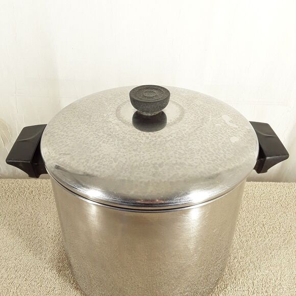 Revere Ware 6 Qt (8qt?) Stock Pot + Lid, 1801 Copper Bottom on Stainless vintage - Picture 9 of 13